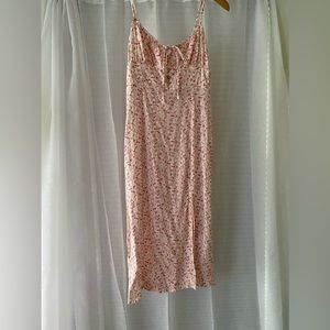 Pink Floral Whimsical Slit Dress by Aeropostale, Size Small
